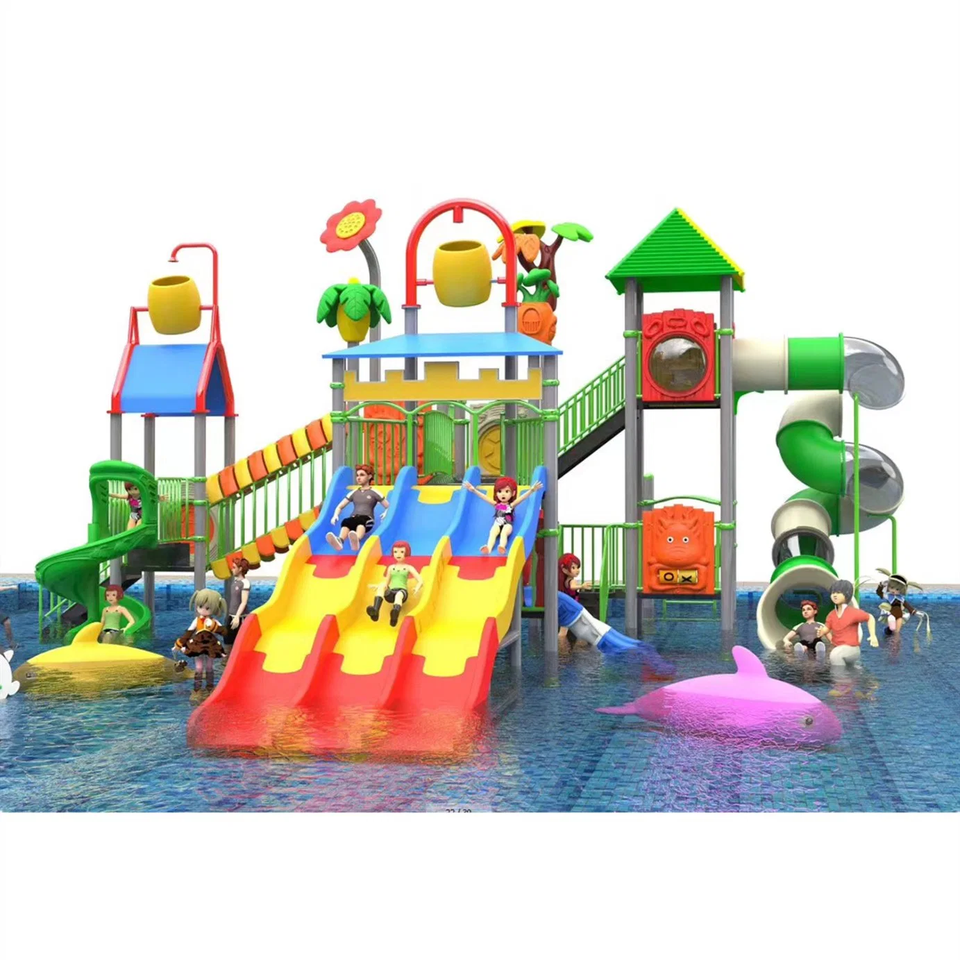 Outdoor Kinder Wasserpark Sport Freizeitausrüstung Fiberglass Slide 39m