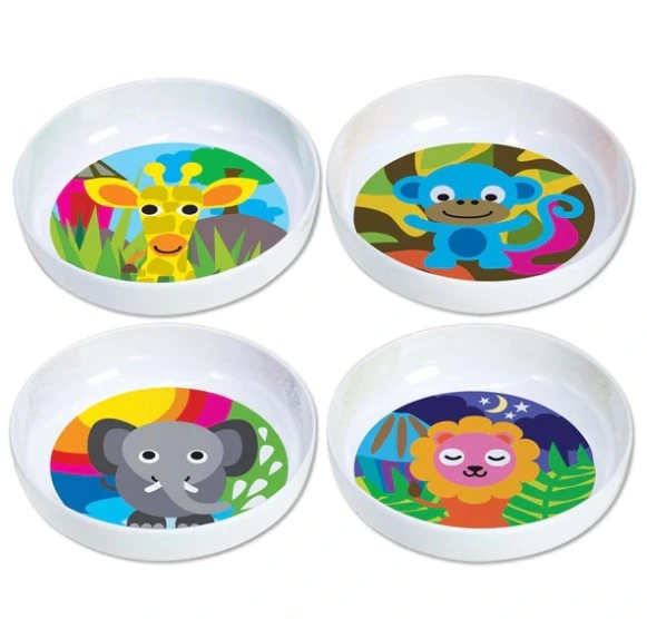 BPA Free Carton Decal Printing Melamine Baby Self-Eating Dinner Sets