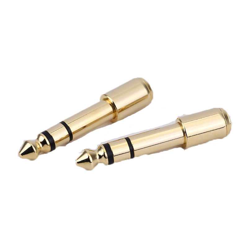 High Precision Manufacturing CNC Custom Machining 6.3mm to 3.5mm Brass Plug Audio Video Adapter Plug Audio Headphone Adapter Plug Accessories