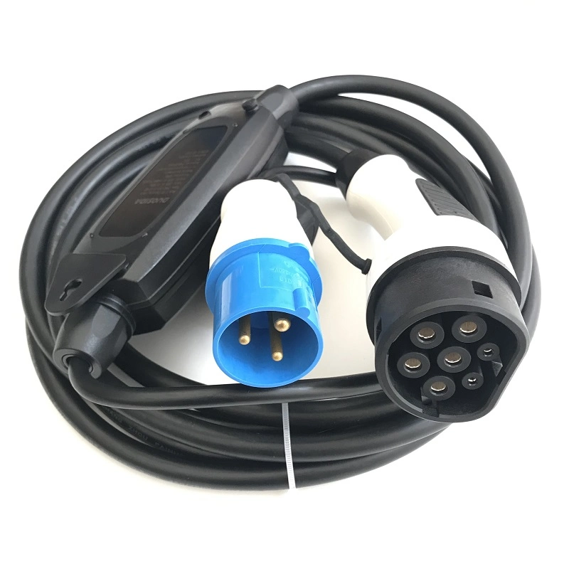 Duosida Type 2 IEC 62196-2 Electric Vehicle Charger Plugs 32A with 2 M Three Phase 5pins Cable