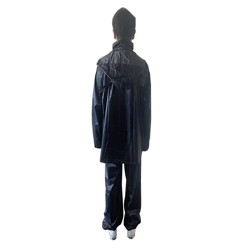 Nuevo diseño OEM impermeable negro impermeable con capucha chaqueta de traje de baño de hombres