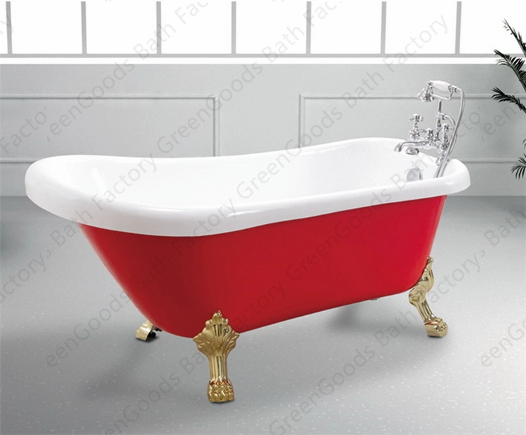 CE Custom Size Fiberglass Adult Bath Tub Antique Freestanding Clawfoot Bathtubs