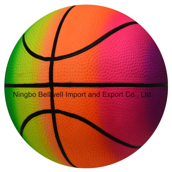 6 Zoll Regenbogen Farbe Durable Bouncy Basketball Sport