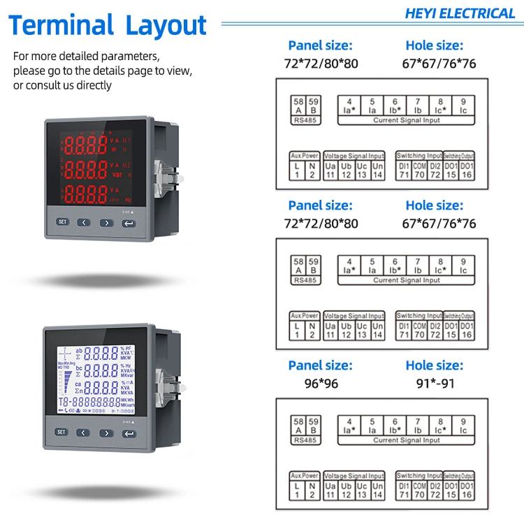 3 Phase 96*96 Switch 3-Phase Kwh Meter Ammeter DC Multimeter Analog