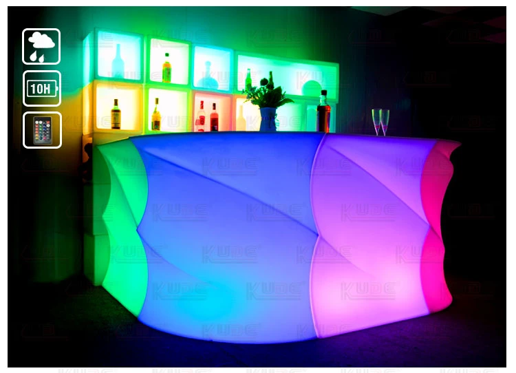 Mesa DE barra DE LED barra de plástico recargable contador de vidrio