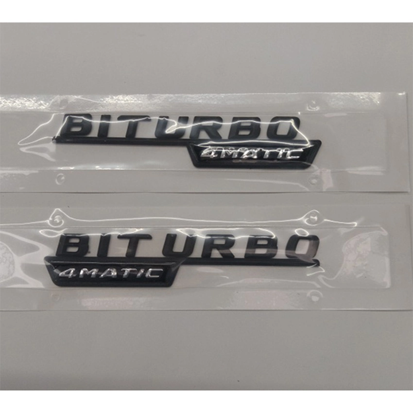 Gloss Black Finished Turbo Biturbo Logo Decal