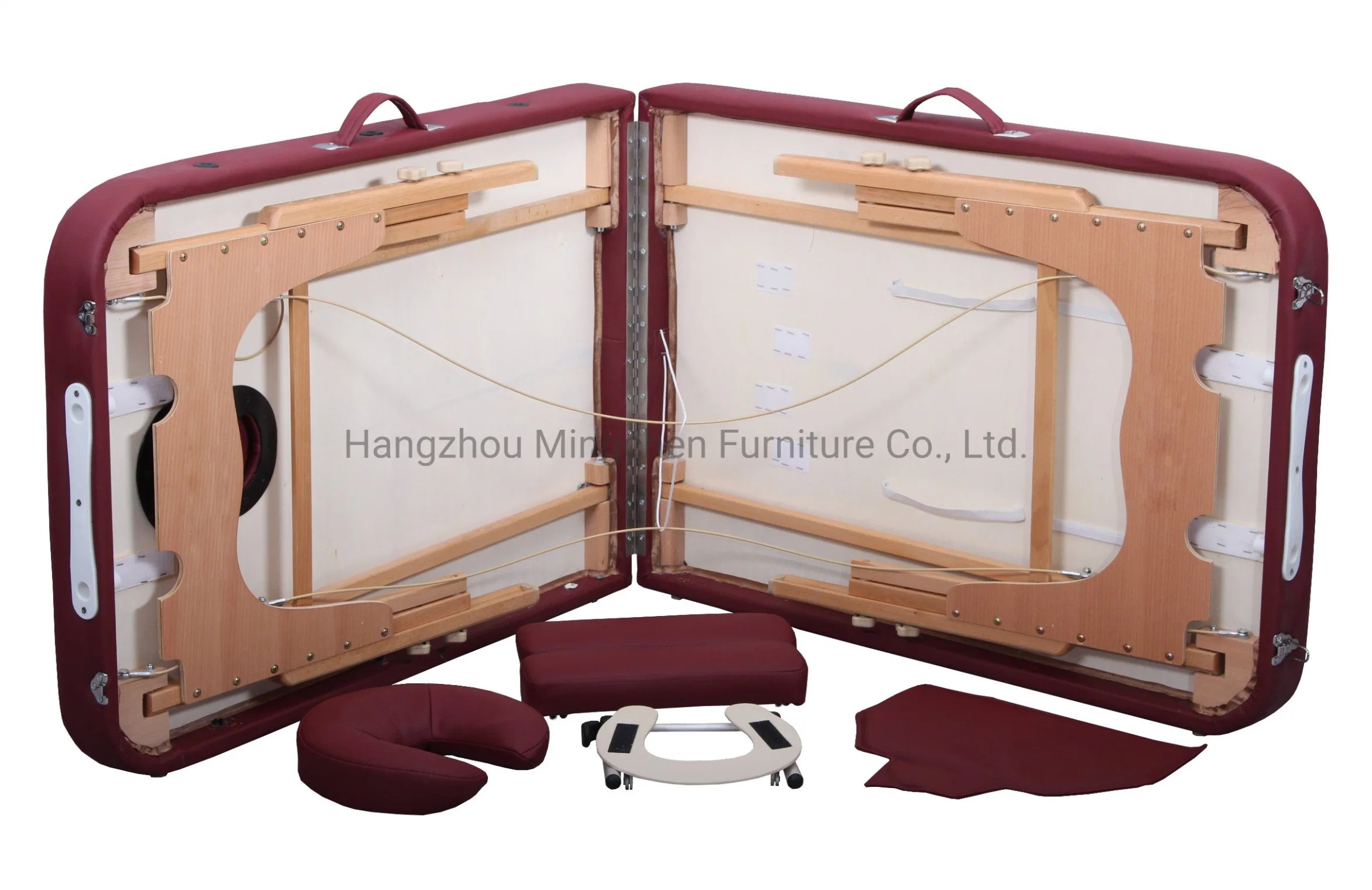 2 Section Salon Furniture Beech Folding Massage Bed