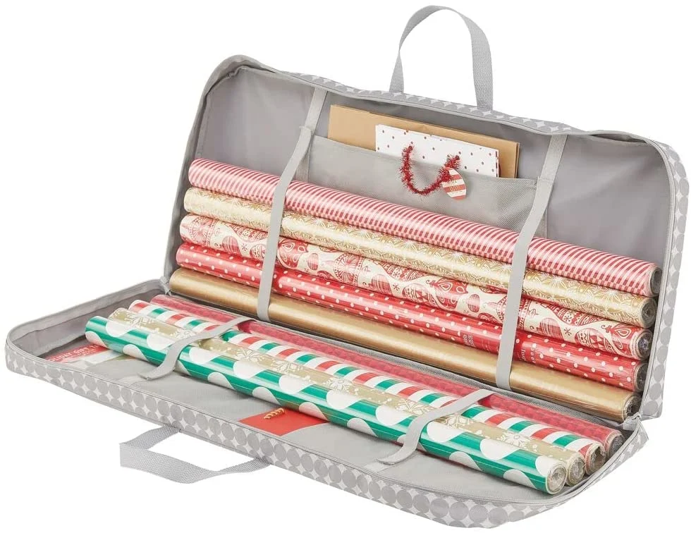 Soft Fabric Gift Wrap Storage Bag with Handles