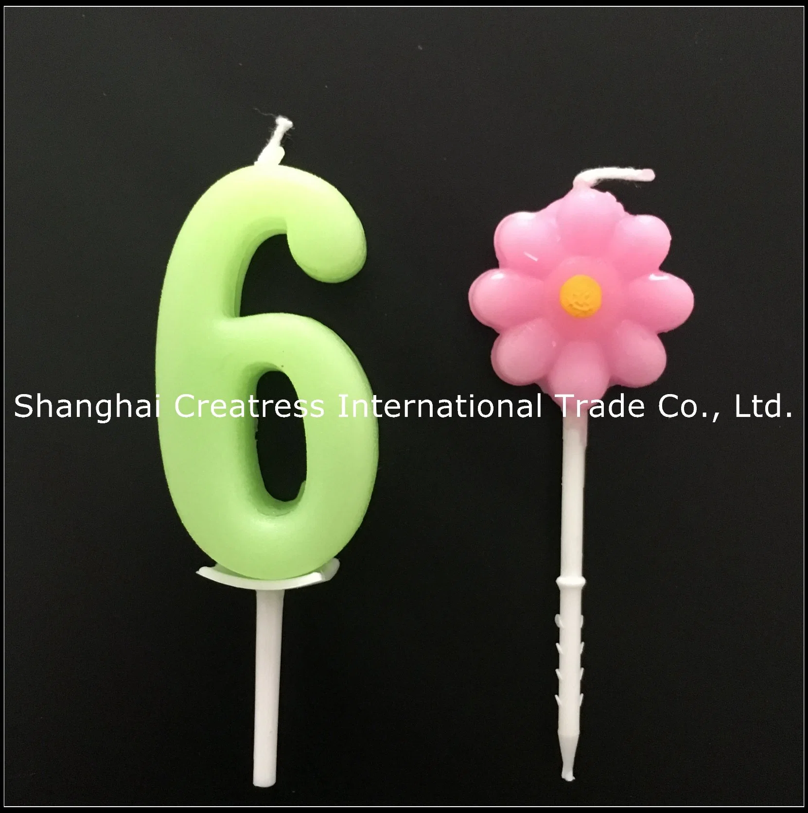 Elegant Shape 100% Paraffin Wax Birthday Light Blue Number Candles on Sticks