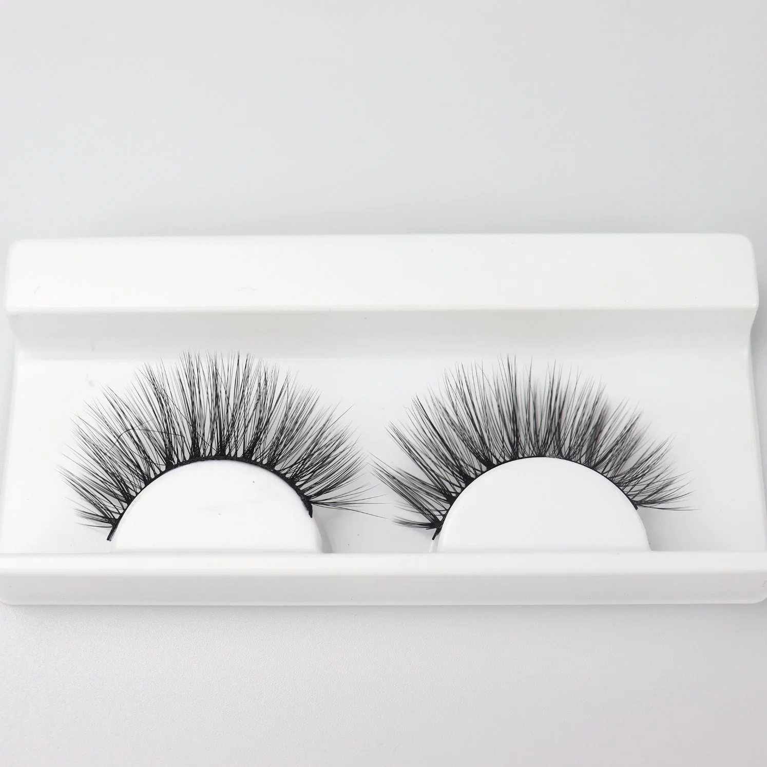 Jintong 3D Customized Logo OEM ODM Two Pairs of Natural Makeup Eyeliner Eyelashes Tray Eyelash