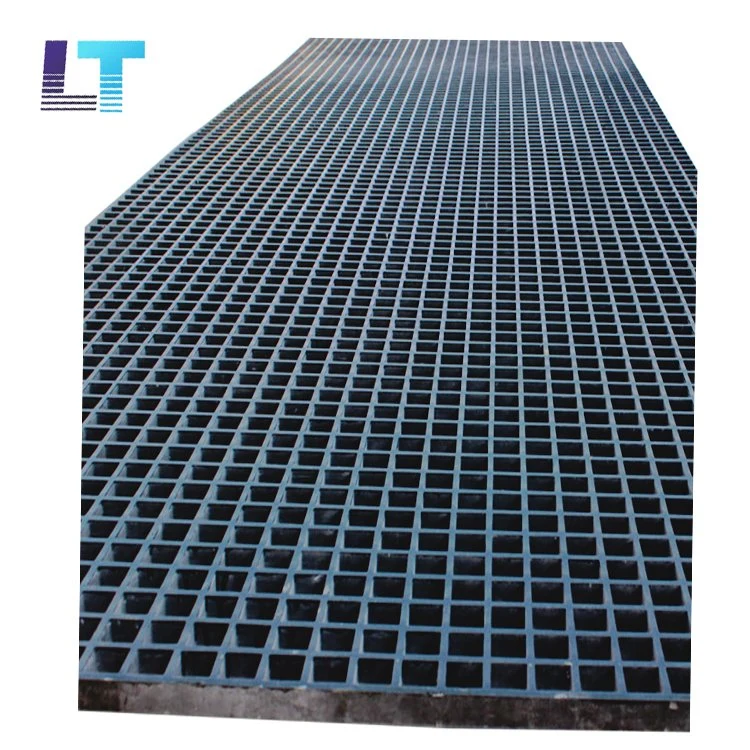 Fiberglass Grating FRP Molded Grating 1-1/2" Thick with 1-1/2" Square Mesh, with Grit.