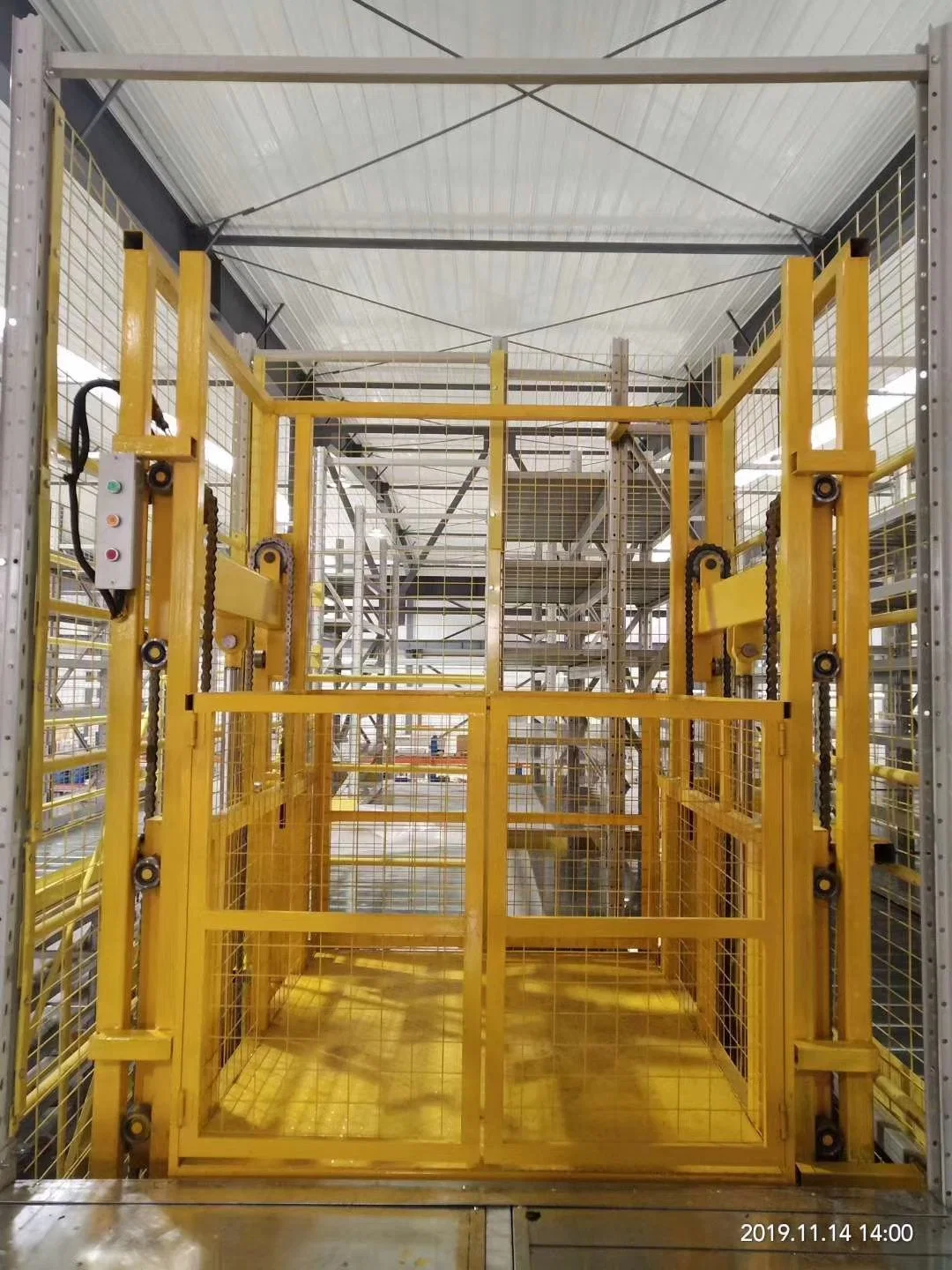 Hydraulic Guide Rail Goods Lift Cargo Elevator for Mezzanine Building