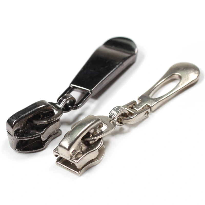 Venda a quente 3 # 5 # 8 # 10 # Puliador de metal personalizado Zipper sacos para Bagagem Zipper Cursor