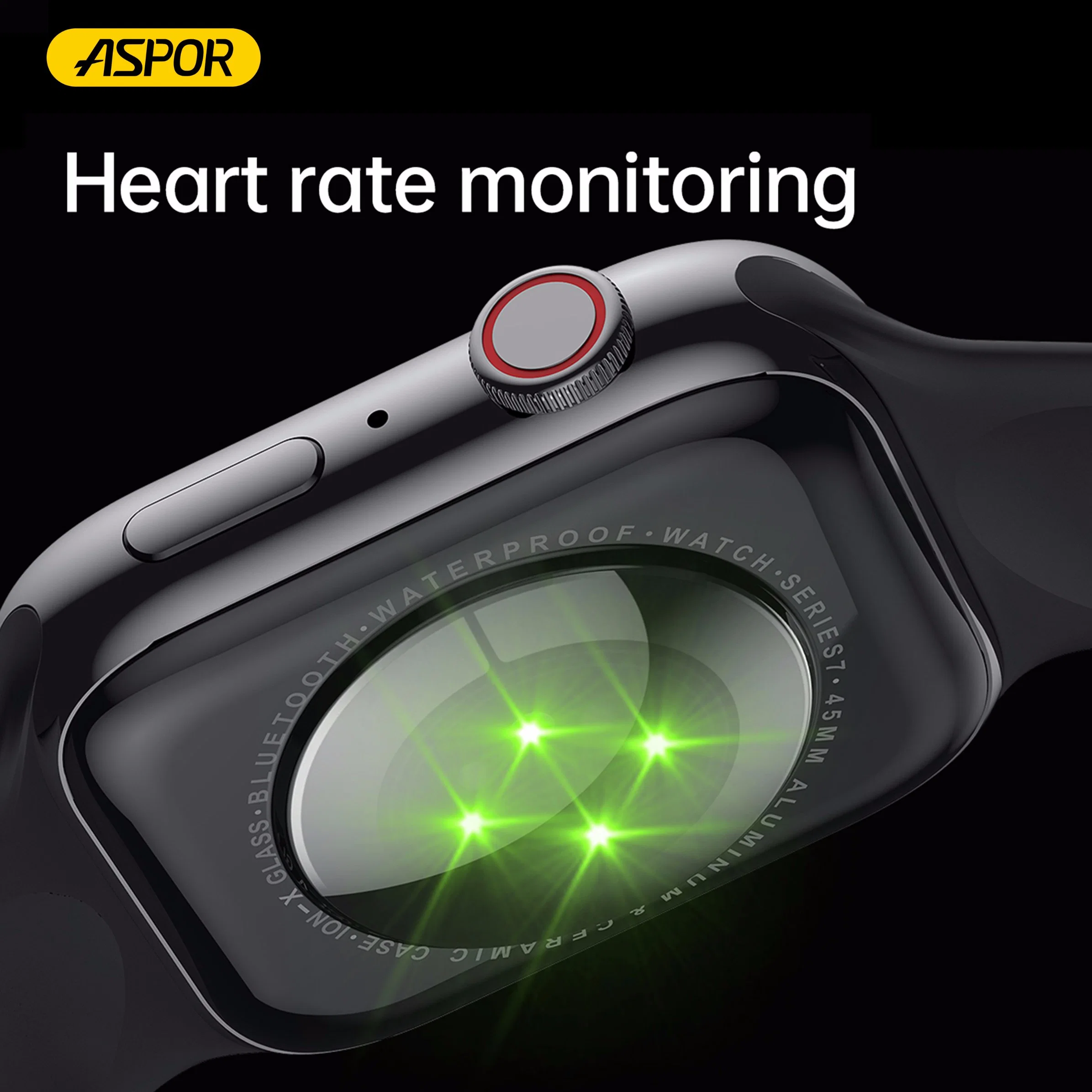 Aspor Smat Sport Watch 8 PRO 1.92 pouces Écran Complet avec Contact d'Urgence SOS