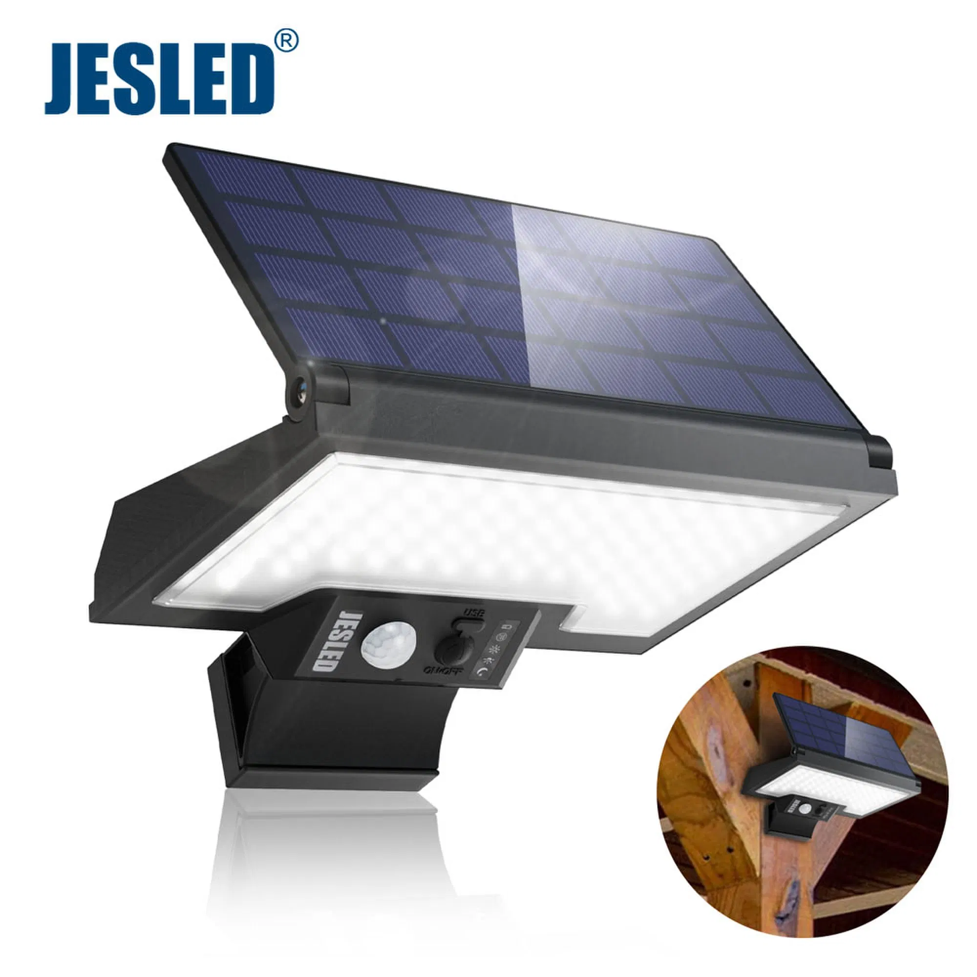 Luz LED de sensor de movimento solar JLED 108 IP65 impermeável para exterior Iluminação Solar de Jardim luzes de iluminação solar com brilho elevado