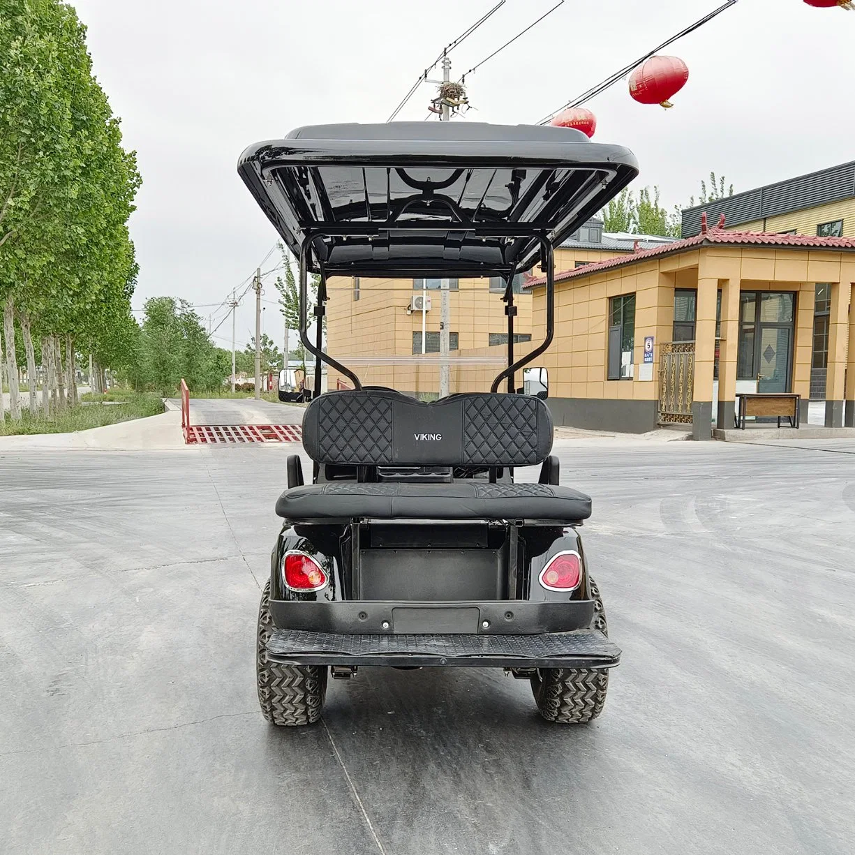 4 Seats Electric Black Golf Cart for Hotel Room Service