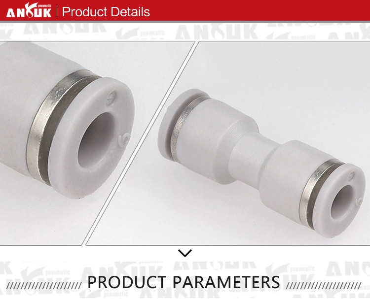 PU Plastic Pneumatic Fitting Connector Straight Quick Pipe Plug Fitting Valves