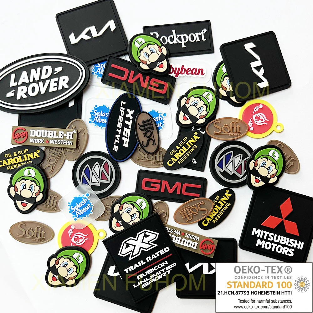 Custom Embossed Badges 2D / 3D PU/Leather/Rubber/Silicone/PVC Patch for Clothing/Clothes/Bag