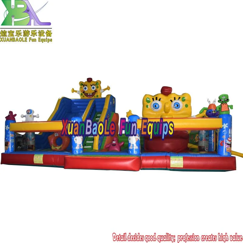 Cartoon Theme Giant Inflatable Combo Amusement Park Fun City for Children Playing