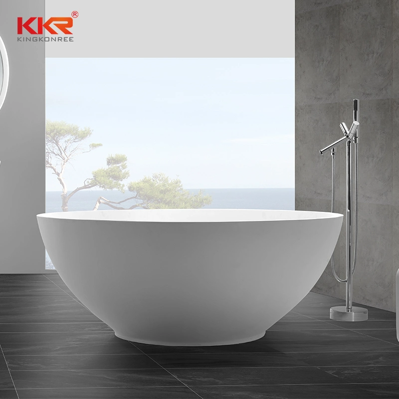 Round Freestanding Tub Bathroom Solid Surface Hot Tubs