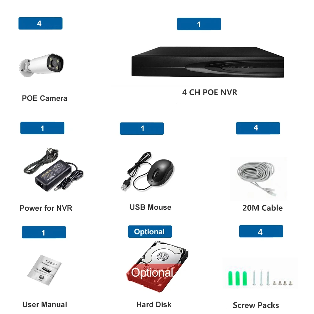 4K Poe Security Camera System with Two Way Audio