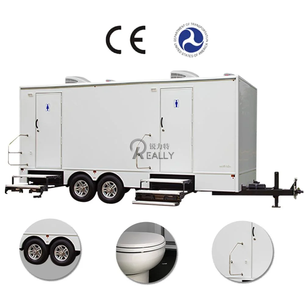 Portable Restroom Trailers Portable Shower Toilets Trailer Hot Sale Bathroom and Restroom 2/3/4/6/8 Rooms Can Be Customized