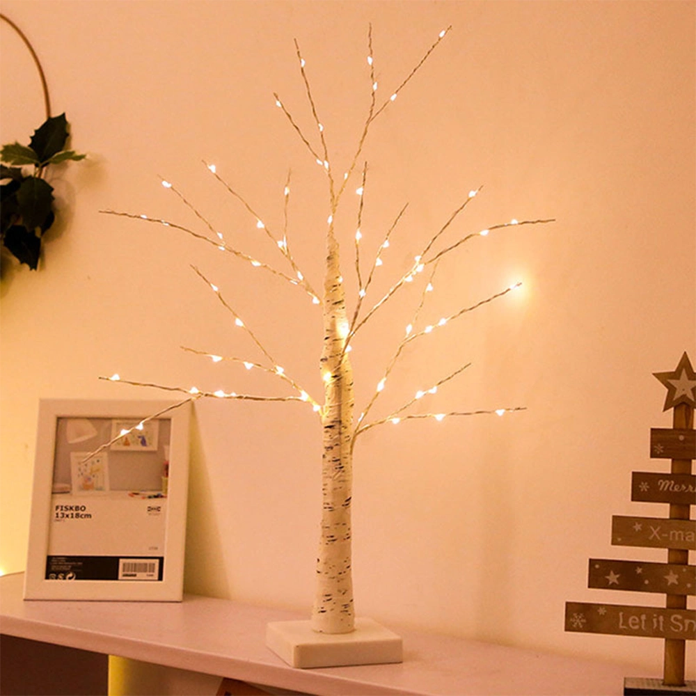 Wholesale/Supplier 60cm 24LED Copper Wire Tree Lamp Adjustable Branches Fairy Tabletop Bonsai Artificial Tree Lights