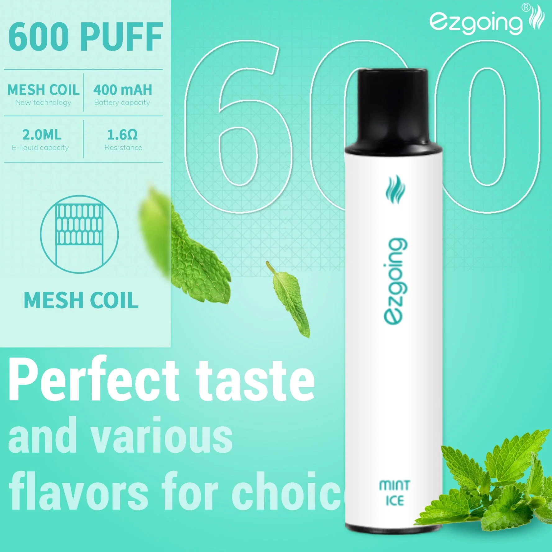 Prix d'usine de Shenzhen 600 bouffées Atomiseur sans nicotine Mini cigarette électronique jetable Distributeur Vape électrique Fumée Vape en anglais russe Emballage Vape