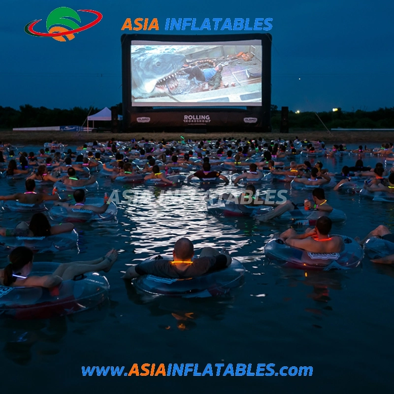 Sellado resistente al agua flotante gigante inflable de TV de pantalla de proyección de películas