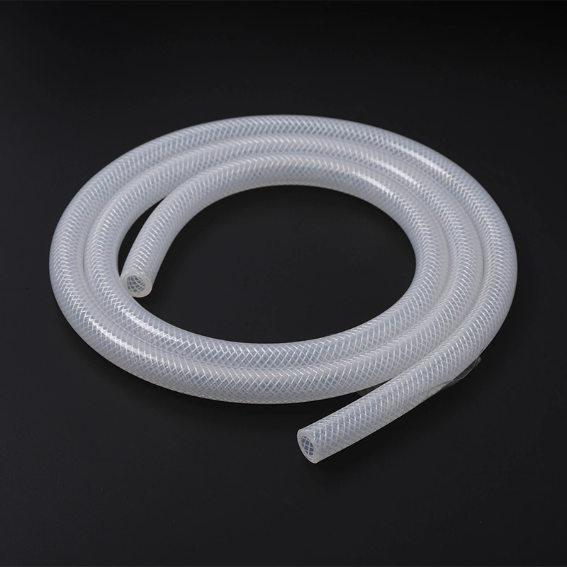 High Pressure Braided Silicone Tube Rubber Pipe Clear Reinforced Silicone Hose