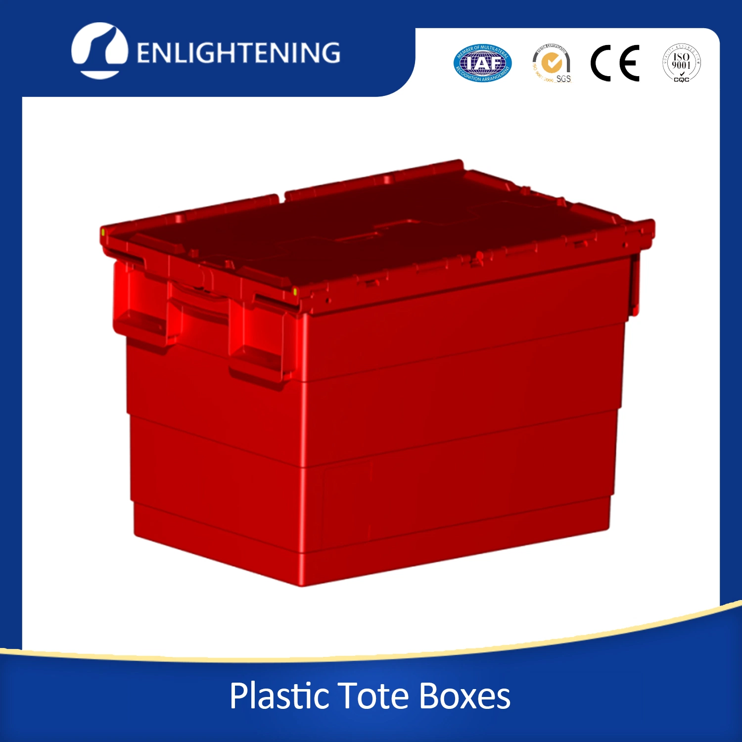 Plastic Durable Use Turnover Box /Hinge Lid Moving Container /Extra Strong Tote Boxesnestable Container Plastic Tote Box for Store storage and Transfer