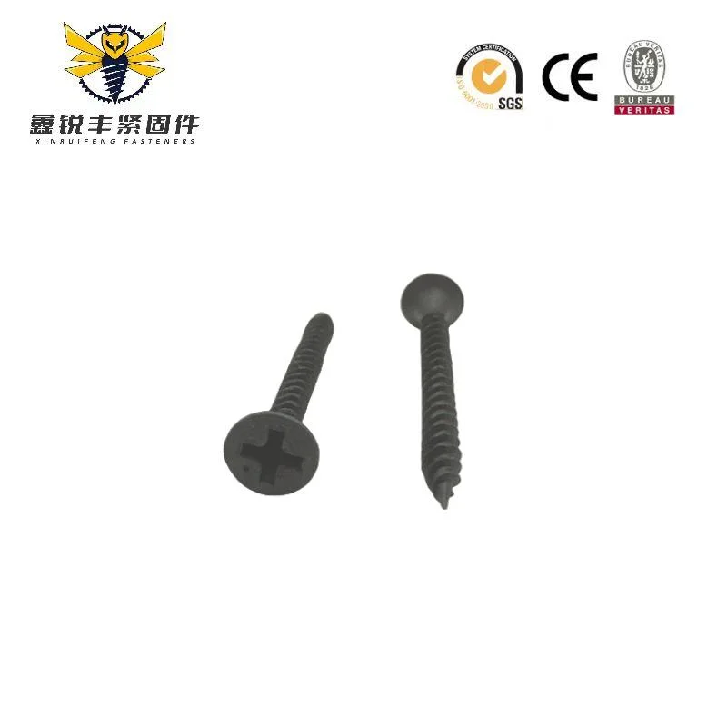 M3.5 Flat Head Self-Tapping Cross Drive Gray Phosphate Drywall Screw Bugle Head Wood Screw Gypsum Screw