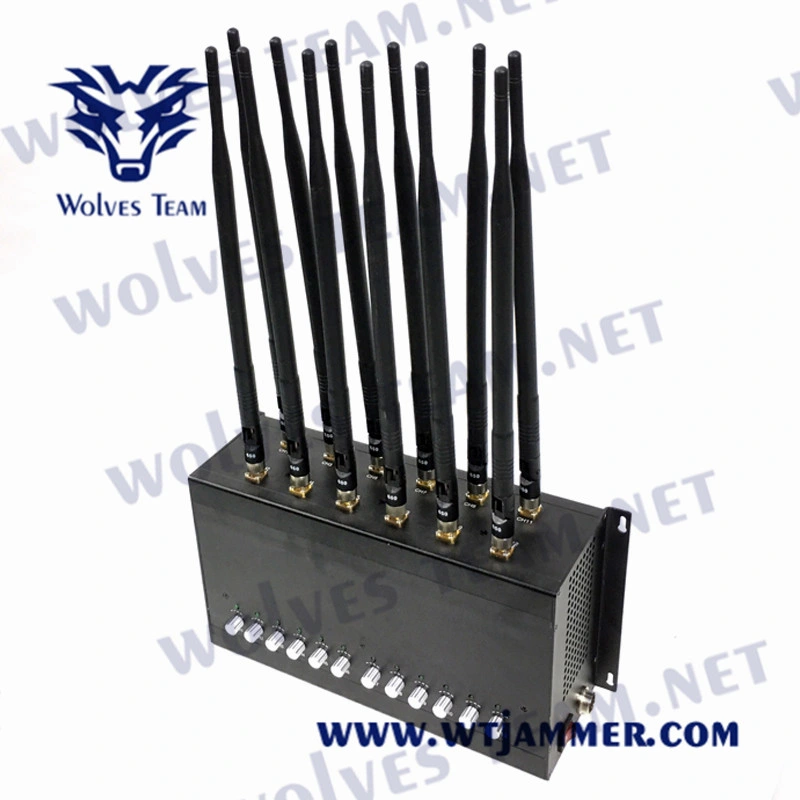 Interior 14 bandas CDMA/GSM/PCS/3G/4G/5g/WiFi GPS RF Wireless Signal Jammer