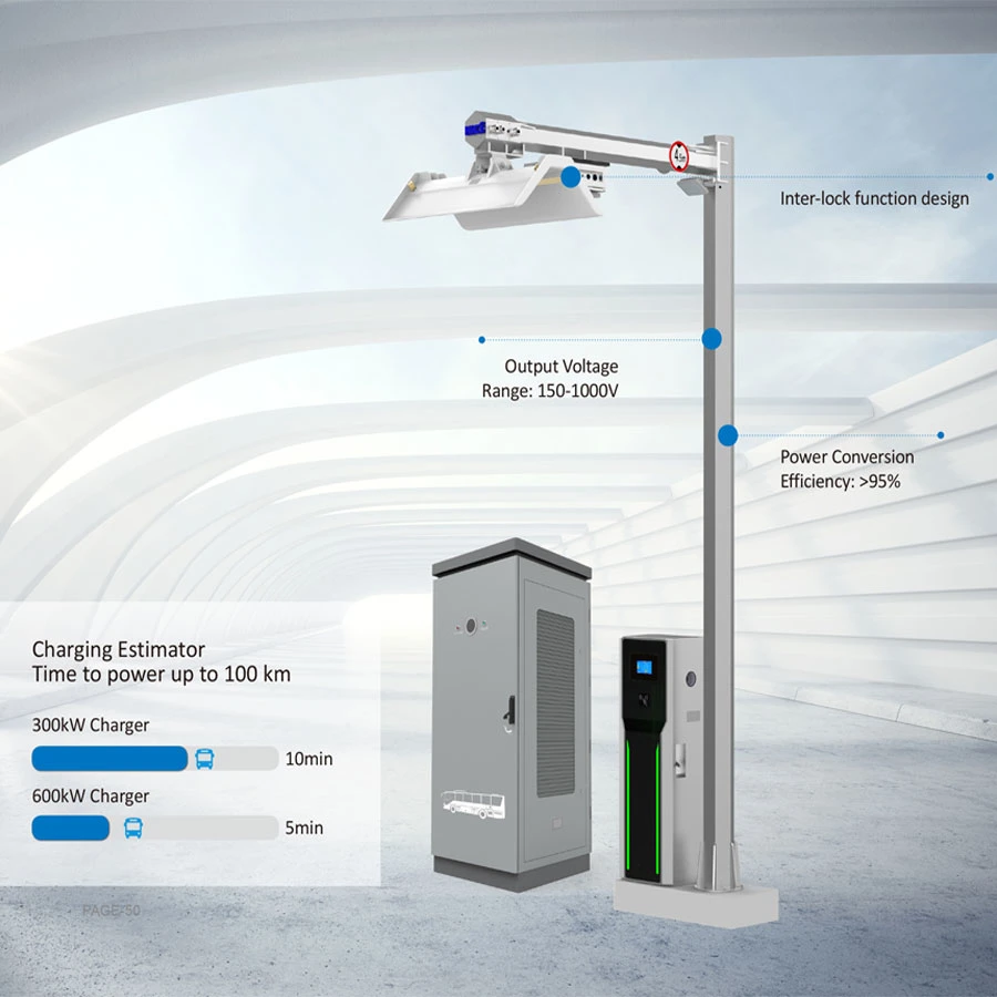 300kw 600kw V2g Super Charger Pantograph System