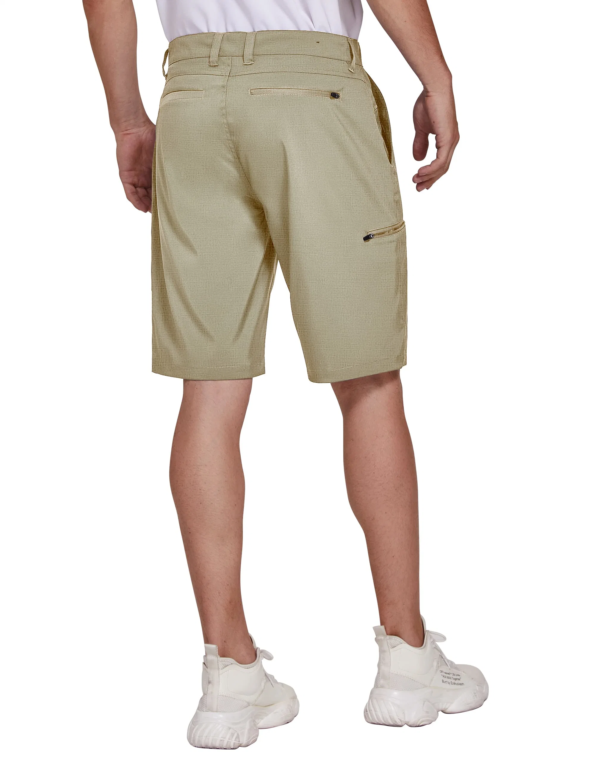 Khaki Shorts Custom Golf Hybrid Dress Shorts Casual Chino Stretch Flat Front Lightweight Quick Dry Shorts with Pockets