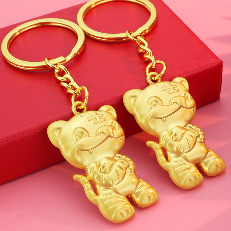 Großhandel Custom Logo 3D Blank verdient Tiger Key Chain Divine Kleine Tiger Tasche Charme Tiger Jahr Tierkreis Cartoon Nettes Geschenk Schlüsselanhänger Aus Metall, Legierung