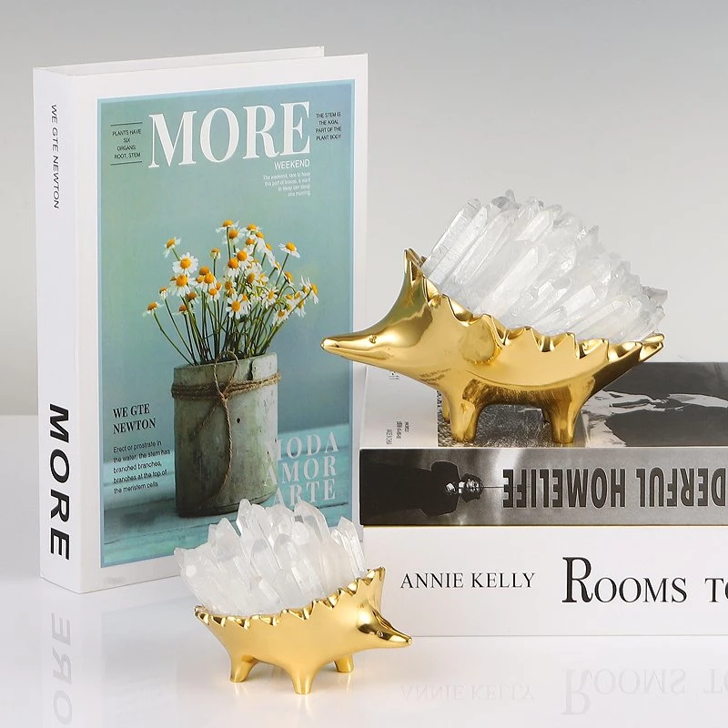 Moderne Farmhouse salon décor Simulation Hedgehog Design Accessoires en laiton Pour la maison