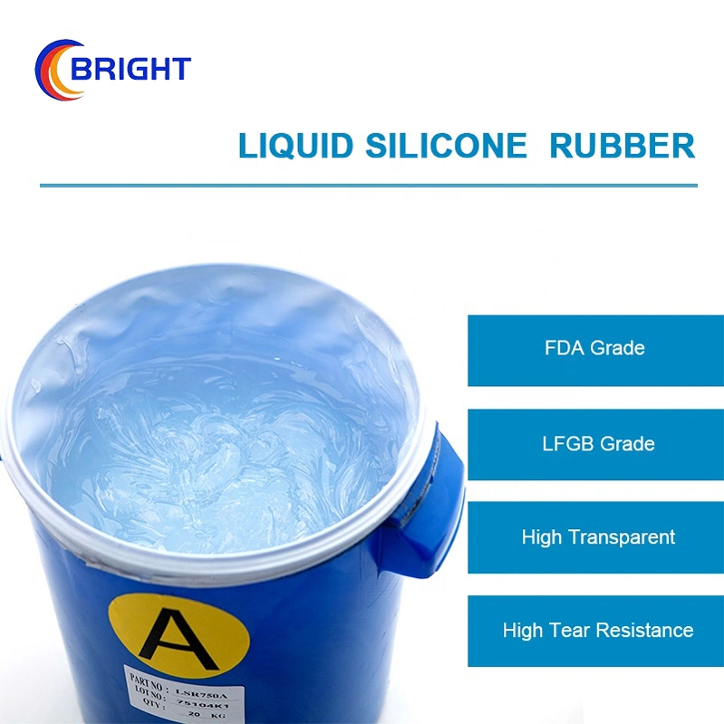 Boa qualidade silicone de alta temperatura matéria-prima elevada transparência transparente 30 Shore a borracha líquida de silicone