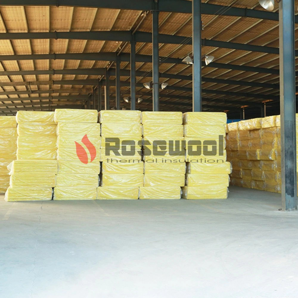 Rosewool Construction Material Glass Wool Insulation Board for High Temp Pipeline