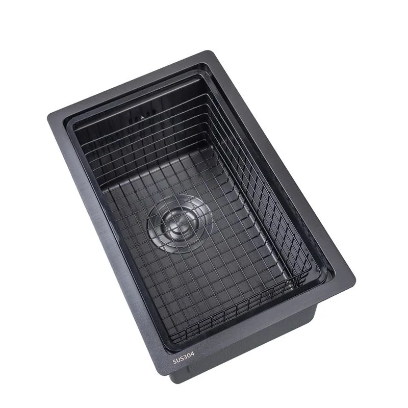 Undermount Black Nano Kitchen Sink 16 Gauge304 Stainless Steel Single Bowl Wet Bar or Prep Sink