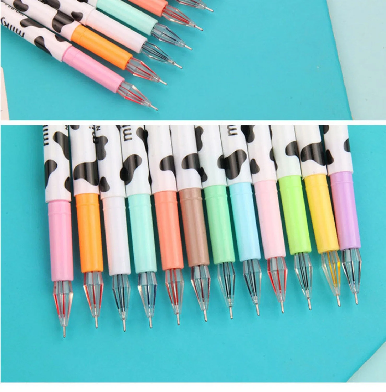 Colorful Cute Diamond Gel Pen Candy Color Milky Cow Pens Set Writing Kawaii Stationery School Office Supplies Set of 12 Colors School Stationery Set
