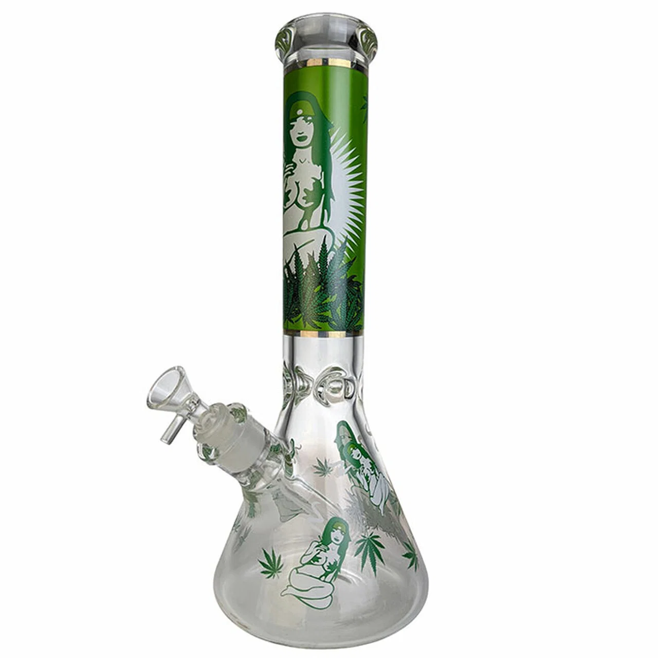 14" Miss Mary Jane la etiqueta de color el vaso de tubo de agua de pipa de vidrio