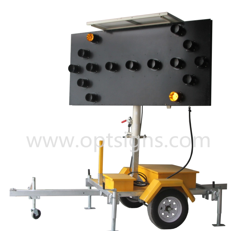 Australian Standard Trailer Mounted Arrow Sign Solar Flashing Directional LED Arrow Board