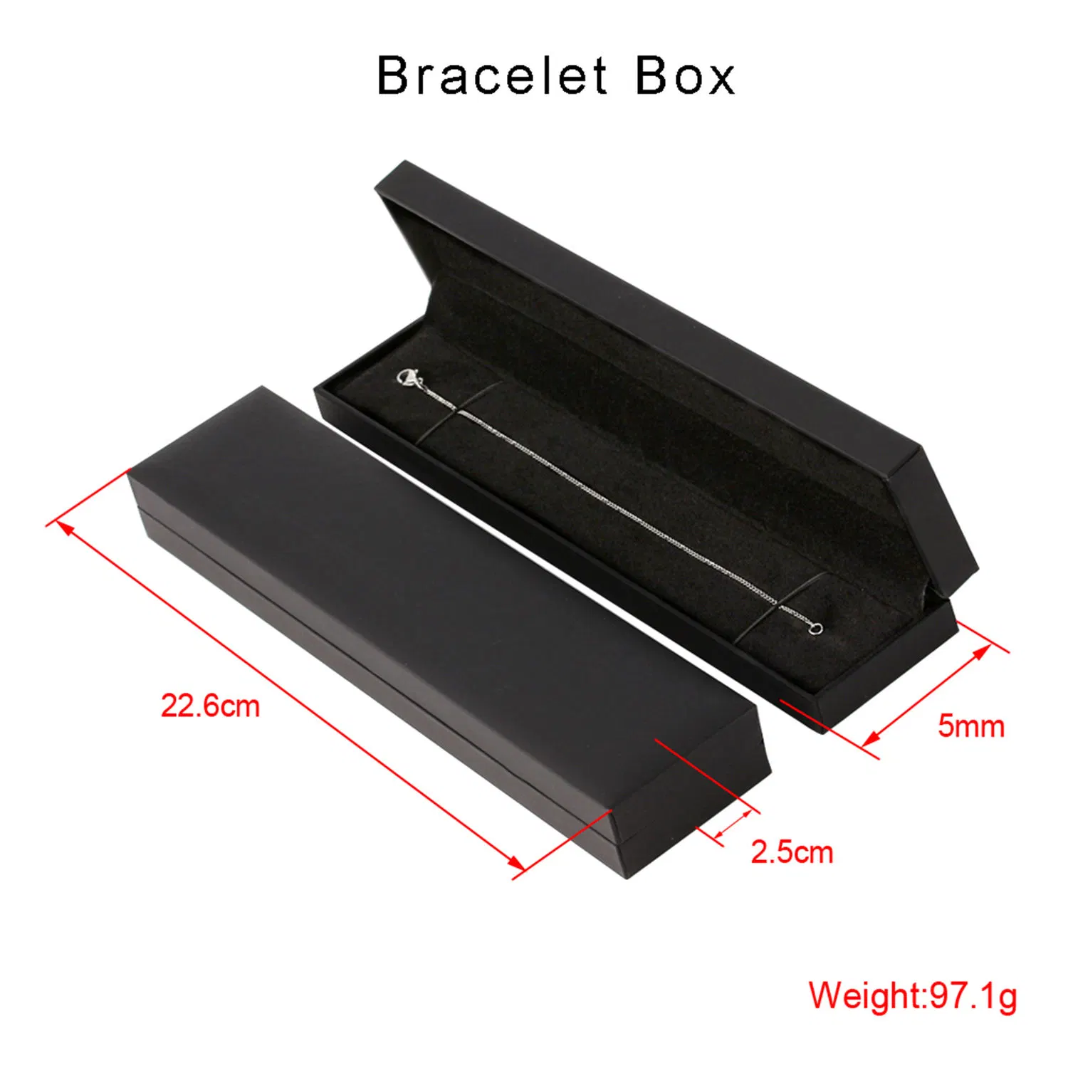 Caixa de jóias de papel Leatherette preto atacado para Earring/Blange/pulseira /pendente/anel/caixa de embalagem de joias