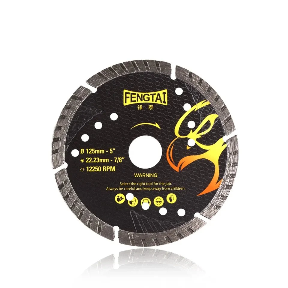 Fengtai Diamond Turbo Blade 5 Inch with Slant Protection Teeth for Cutting Stone Granite Concrete Brick Tile