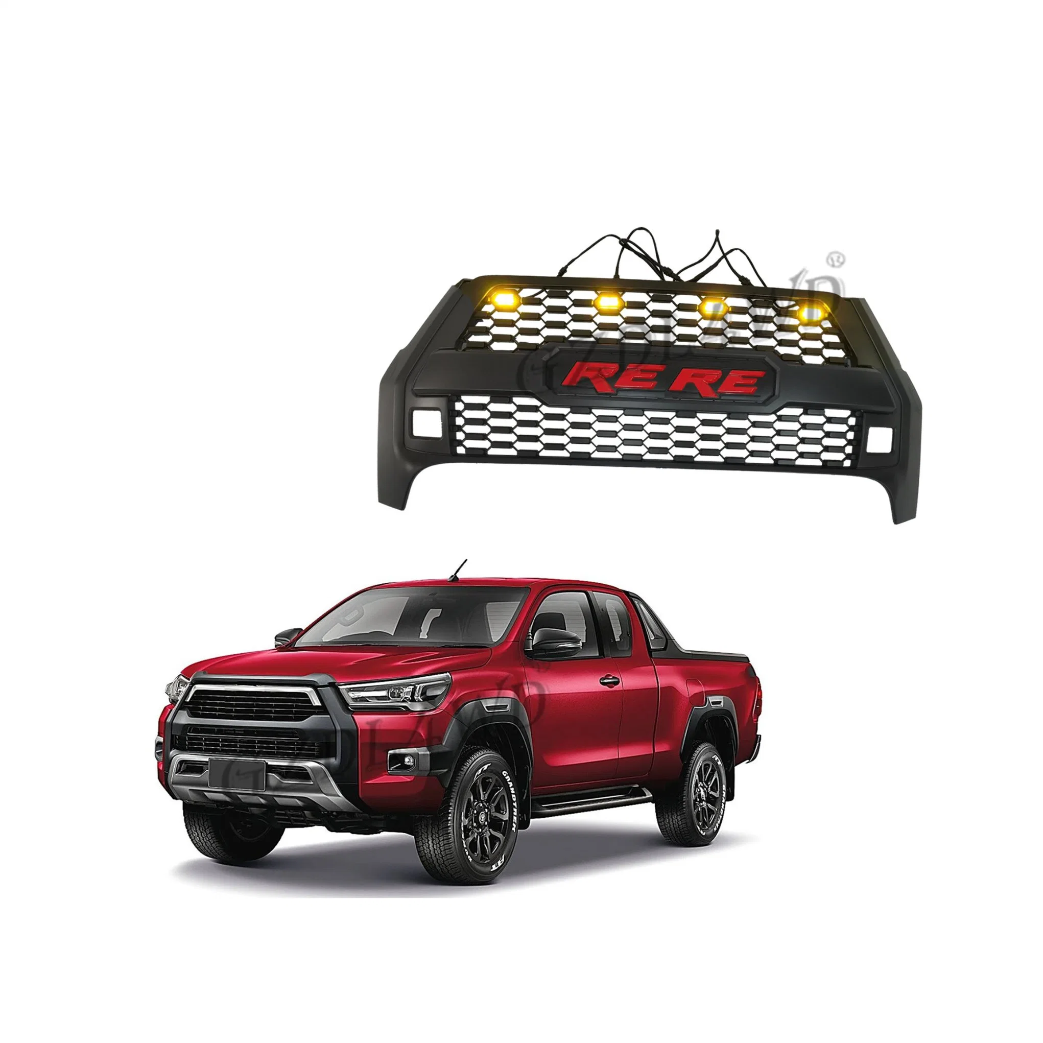 Rocco Body Kits Front Grille for Toyota Hilux 2021