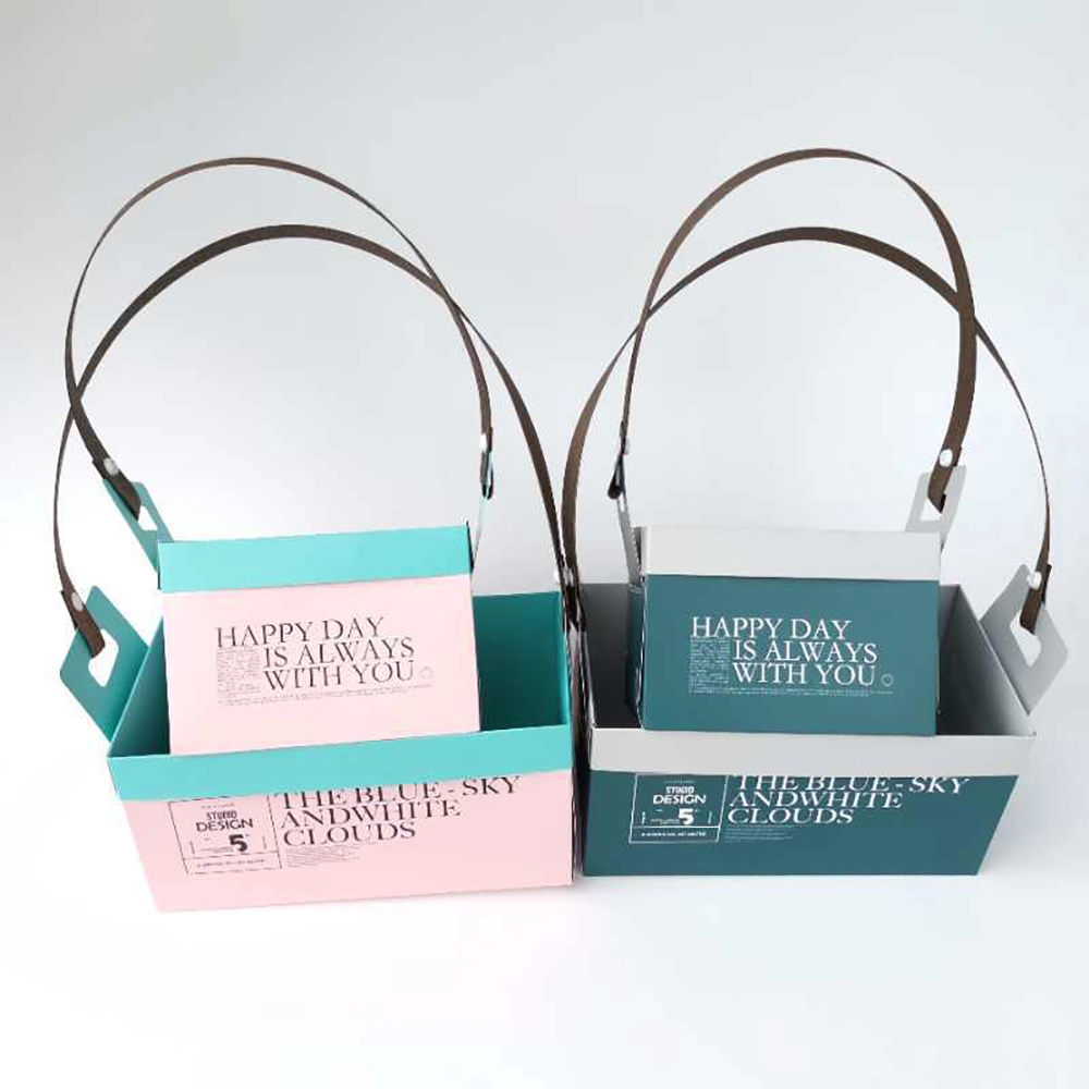 Promotional Custom Printing Brown Carrier Waterproof Flower Kraft Paper Bags with Handle