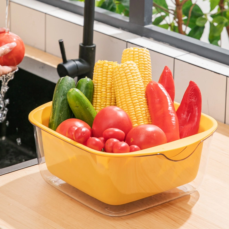 Household Kitchen Plastic Box Drain Basket Food Container