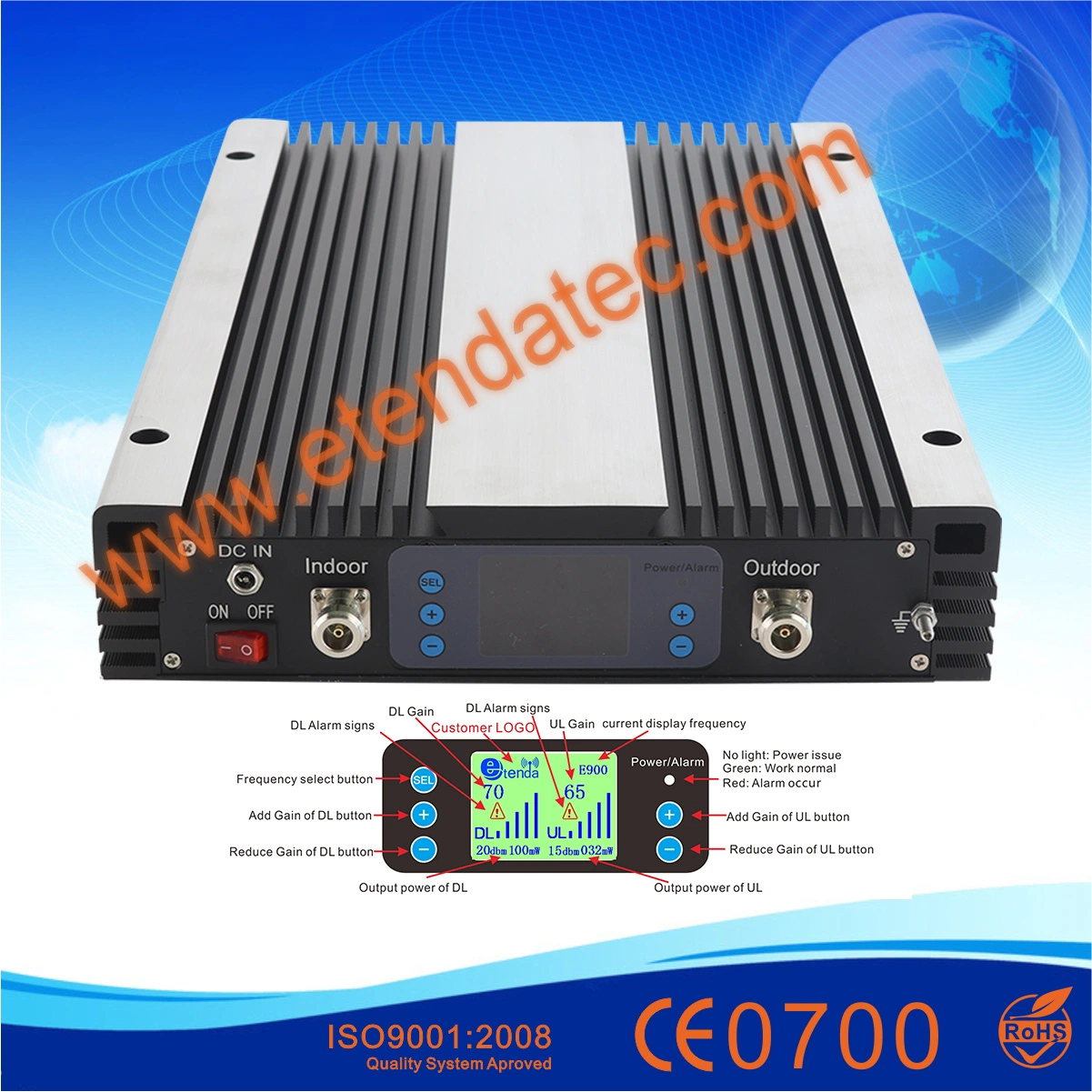 Hot Sell 23dBm 75dB GSM Dcs Dual Band Mobile Signal Repeater