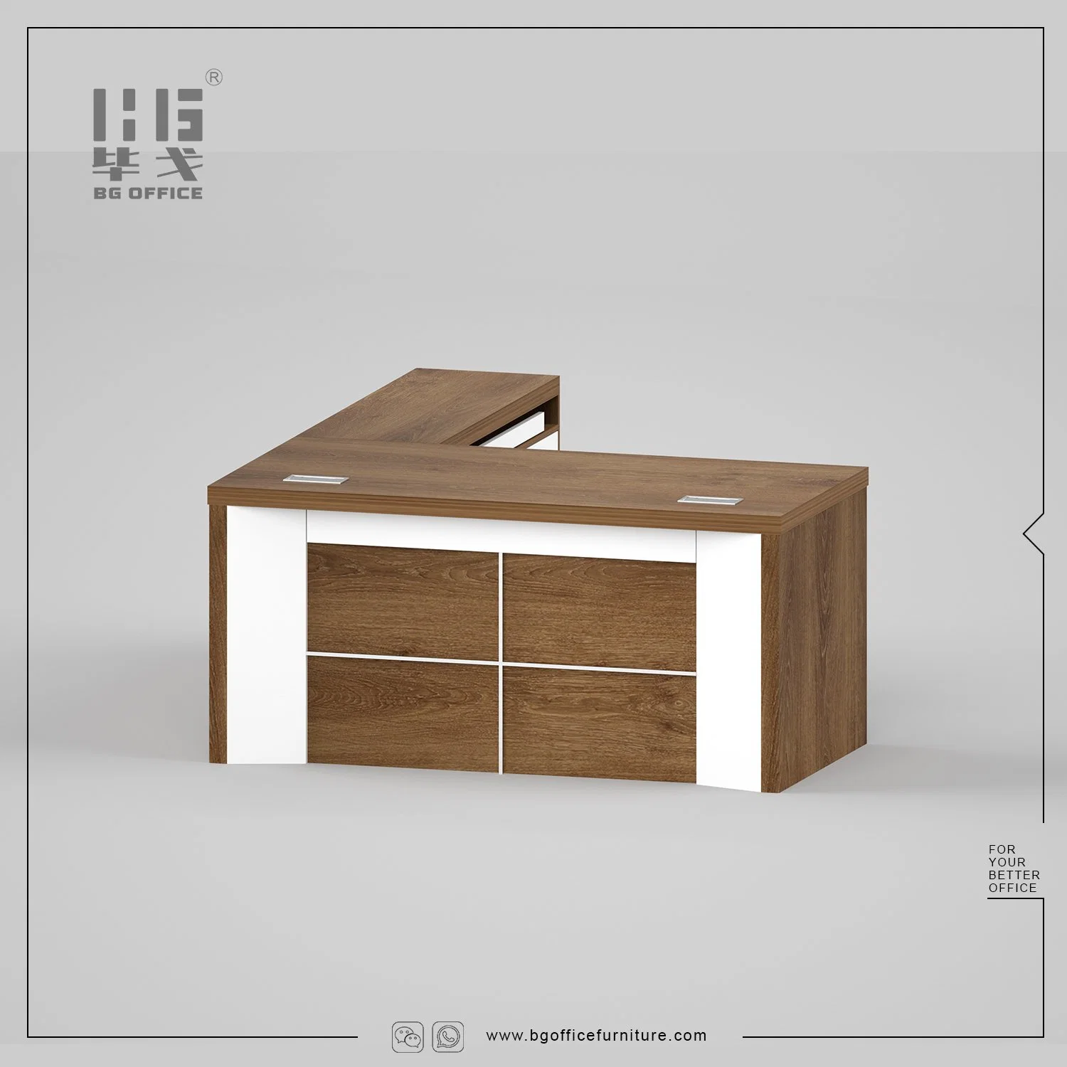 Mesa de móveis clássica do Wooden Manager Melamine Office Table Design com Extensão/estante